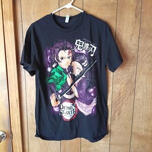 Demon Slayer Kimetsu No Yaiba Graphic T-Shirt Unisex Black Size M